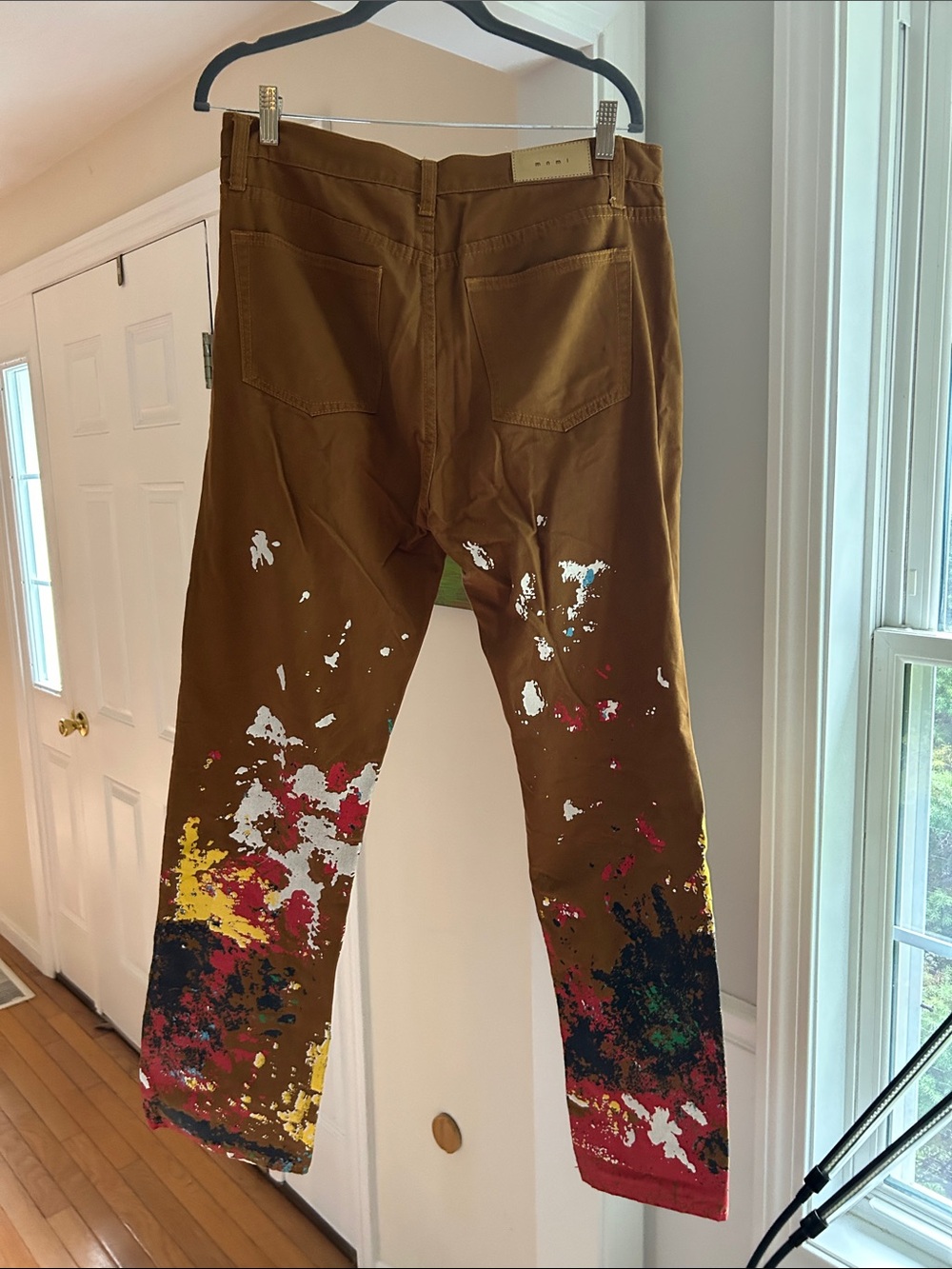 MNML Brown Paint-Splatter Pants - Picture 3 of 8